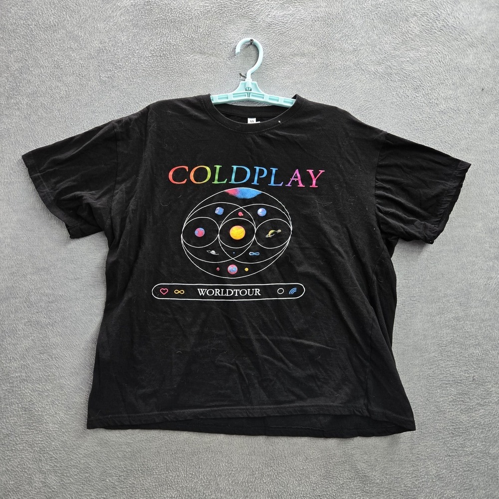 Coldplay Men Shirt XL Black Graphic Print Music Of The Spheres Band‎ Tour 2025